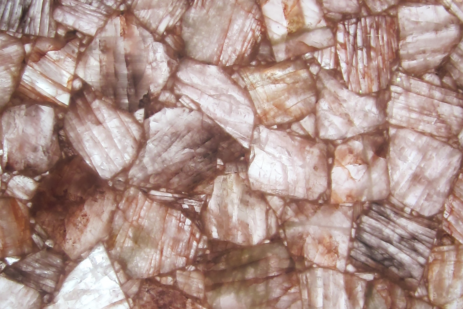 Semi Precious Stone Backlit Hematoid Orange Quartz Crystal Slab